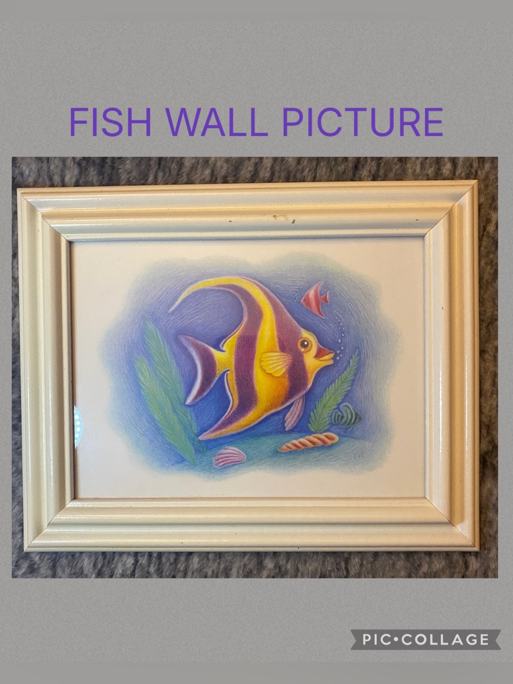Bed Bath & Beyond Fish Wall Picture - Purple and Yellow